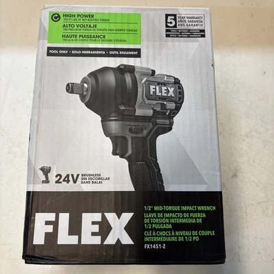 Гайковерт средний крутящий момент FLEX FX1451-Z 1/2 дюйма (только инструмент) — 750 фут-фунтов U 7175 - Изображение 1 из 3