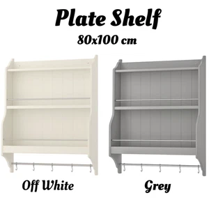IKEA Estante de Pared Rústico con Ganchos Toallero Blanco y Gris 80×100 cm - Imagen 1 de 7