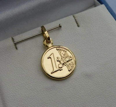 STUNNING GOLD ART ITALY 18CT YELLOW GOLD REVERSIBLE 1 EURO COIN PENDANT - 1.2g - Image 1 of 4
