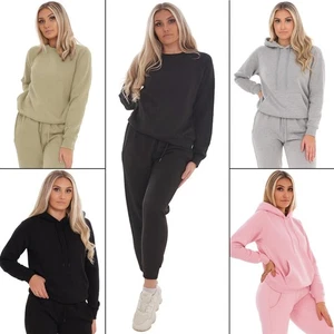 Kruze Womens Tracksuit Crew Neck Sweathshirt Refular Fit Fleece Joggers Set - Picture 1 of 27