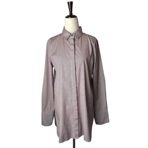 J Crew Shirt Damen 10 rot weiß gestreift Kragen Button Down adrette Karriere - Bild 1 von 9