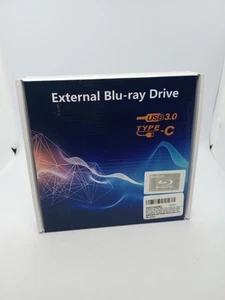 BUNUD External Blu Ray CD DVD Drive, USB 3.0 Type C Blu ray Burner BD Player... - Afbeelding 1 van 7