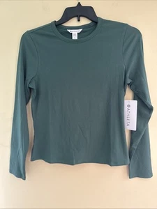 ATHLETA SIGNATURE RIB CREW TOP GRÜN GRÖSSE LARGE POWER OF SHE Langarm - - Bild 1 von 16