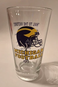 Michigan Football Wolverines "Hail To The Victors" & "Go Blue" Pint Glass - Picture 1 of 5