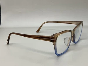 Tom Ford Eyeglasses TF5597-F-B 047 Clear Beige Blue Cat Eye 54-15-140 FRAMES - Picture 1 of 13