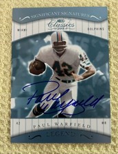 2001 Donruss Classics Significant Signatures Paul Warfield Auto Miami Dolphins