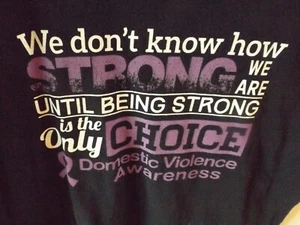 Domestic Violence Awareness Purple Ribbon T-Shirt size Ladies Small - Picture 1 of 3