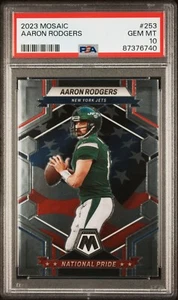 2023 MOSAIC AARON RODGERS NATIONAL PRIDE NEW YORK JETS #253 - PSA 10 POP 4 🔥 - Picture 1 of 6