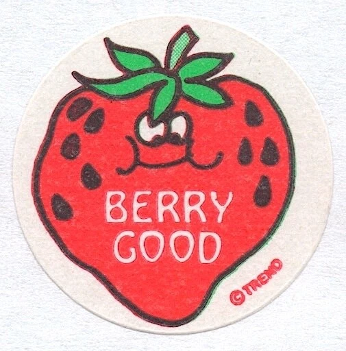 Pegatina apestosa fresa rascar y olfatear tendencia vintage mate única años 80 Foto 1 de 1