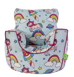 Cotton Space Unicorn Pastel Rainbow Bean Bag Arm Chair Toddler Size By Bean Lazy - Picture 1 of 2