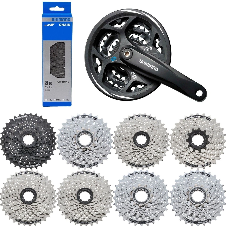 Set usura Shimano HG40 catena scelta manovella FC-M311 nero cassetta corona - Immagine 1 di 1