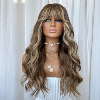 Peluca con reflejos rubia marrón ceniza 100 % cabello humano peluca frontal de encaje Foto 1 de 4