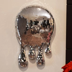 Funky Drippy Disco Ball Wall Art - Unique Maximalist Decor for Modern Homes - Picture 1 of 12