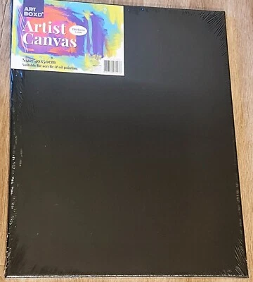 Black Blank Stretched Canvas Artist Acrylic Oil Painting Crafts Arts  40 x 50cm - image 1 of 3