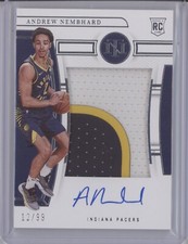ANDREW NEMBHARD 2022-23 NATIONAL TREASURES #123 ROOKIE PATCH AUTO RPA RC 12/99