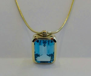 Oferta especial collar topacio de ensueño 8,4 quilates oro 585 hecho a mano - Imagen 1 de 3