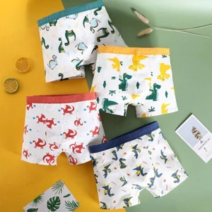 4pcs/lot Kids Boys Boxer Underwear Panties Cotton Underpants Dinosaurs Pattern - Picture 1 of 16