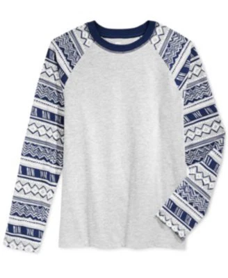 Camisa para niños Epic Threads manga larga estampado raglán manga gris azul marino talla S nueva con etiquetas Foto 1 de 4
