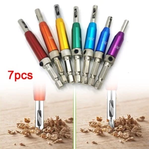 7x Hex Self Centering Hinge Hardware Drill Bit Pilot Hole Guides Door Drawer - Picture 1 of 9