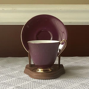 Vintage Royal Albert Gaiety Bone China Teacup & Saucer, Purple - Picture 1 of 12