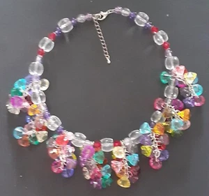 NECKLACE/CHOKER RETRO SUMMER FESTIVAL PARTY BOHO FUN COLOURS ACRYLIC HAND MADE - Picture 1 of 1