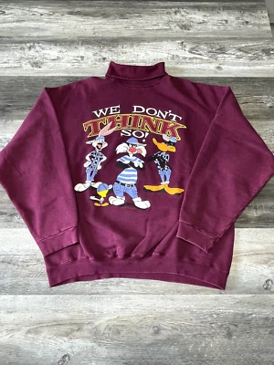 Vintage 90's 1996 Loony Tunes We Dont Think So! Turtle Neck Sweatshirt XL - Image 1 of 4