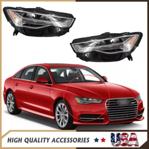 LED Headlamps (w/ DRLs) Pair Set For 2016-2018 Audi A6 S6 On Both Sides W/o Bulb - Picture 1 of 12