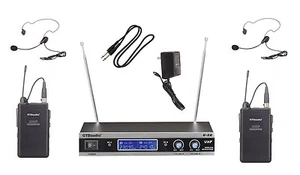GTD Audio 2 Channel VHF Headset Lapel Wireless Microphone System New V-28LL - Picture 1 of 2