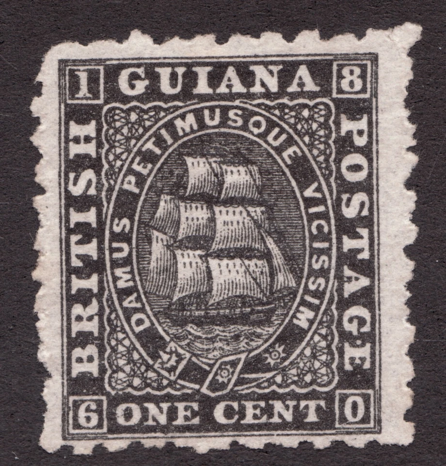 Guayana Británica 1863-73 - Sc# 50 - 1¢ velero - sello postal MNG Cv$25 Foto 1 de 1