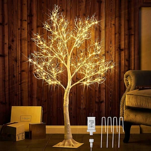 Lighted White Twig Tree with Fairy Lights 4FT 150 LED Lights for Christmas Home - Picture 1 of 5