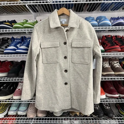 Croft & Barrow Button Up Long Sleeve Jacket Shirt Shacket Grey Womens Size S NWT - Image 1 of 4