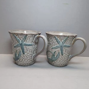 2er Set Cracker Barrel Becher 3D Seepferdchen Muschel Seestern Hummer Strand Meer - Bild 1 von 7