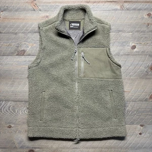 Mountain Khakis Trek Vest Mens Medium Full Zip Sherpa Fleece Forge Beige Bison - Picture 1 of 13