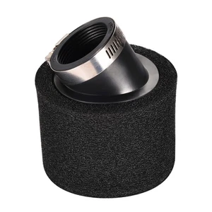 42 mm/1,65 Zoll Schwarz Gebogen Doppelschaum Pod Luftfilter Ersatz für 50cc 70cc 90... - Bild 1 von 9