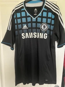 Chelsea FC Adidas Football Club Black Blue Away Shirt 2011-2012 Size L Large - Picture 1 of 7