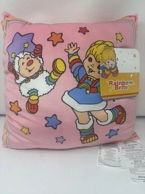 Almohada Rainbow Brite y Twink 14"x14" Rosa Suave Etiquetas Originales Nuevo Regalo Foto 1 de 4