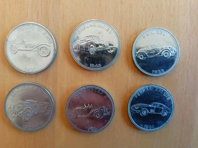 *** Shell Weltberühmte Sportwagen 6 Münzen OHNE Sammelkarte - Kellerfund *** - Bild 1 von 2