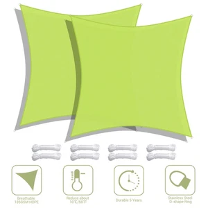Confezione 2 Parasole Quadrato 18x18 Ft 97% Blocco UV Tettoia Vela Esterno Giardino Piscina - Foto 1 di 12