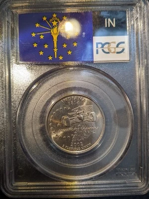 2002-d PCGS MS-68 Indiana IN Washington State Quarter OBH Old Bl Holder Pop ~150 - Image 1 of 2