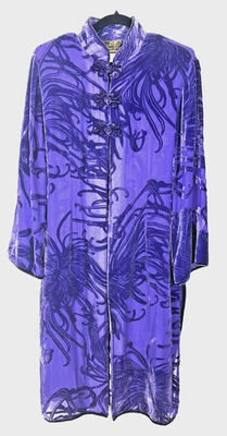 Top kimono ATOC A Touch of Class para mujer M púrpura seda terciopelo agotado uso artístico Foto 1 de 4