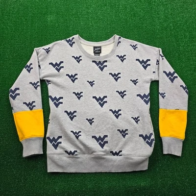 Sudadera West Virgina Mountaineers Juvenil Grande Gris Pullover Estampado Completo Foto 1 de 4