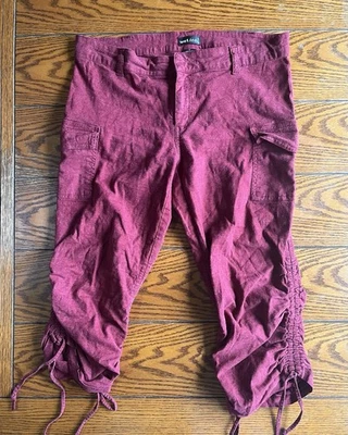 Wet Seal Cargo Capris Junior 7 Собранные в Рюш Шнурок Укороченные Брюки Карманы Y2K - Изображение 1 из 4