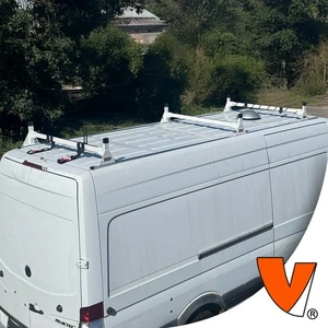 H1 3-Bar Aluminum Rack System Mercedes Sprinter 2007-current High Roof White - Picture 1 of 15