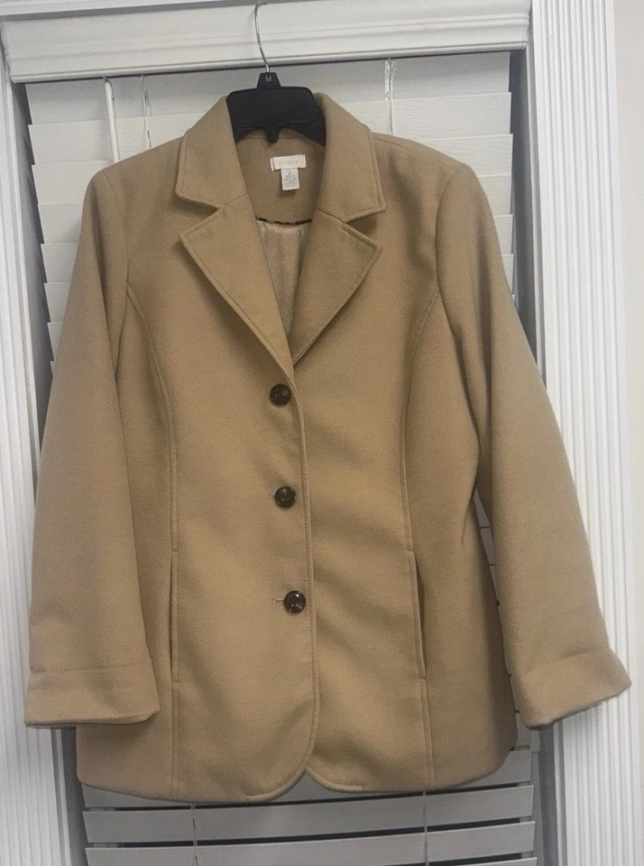 Chaqueta Chicos 2 Camel Botón Solapa Frontal Tostado Neutro Abrigo P Grande Foto 1 de 4