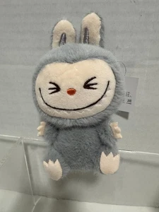 Too Cute! LABUBU Keychain Key Ring Collectible Clip On Bag Charm Grey - Picture 1 of 5