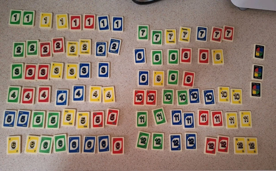 1993 Mattel UNO Rummy Up 90 Tile Replacement Game Parts Tiles Only - Image 1 of 4