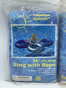Vintage Deadstock Summer Splash 36" Ring mit Seil aufblasbar Pool Schwimmer - Bild 1 von 3