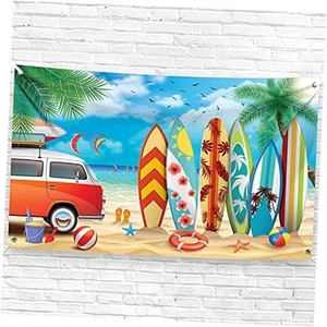 Xtralarge Beach Backdrop - 72x44 Inch | Beach Party Backdrop, Summer Party - Picture 1 of 7