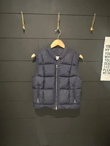 Bogner S Logo Navy Blue Goose Down Filled Vest Navy Pockets Made in USA 12 - Picture 1 of 18