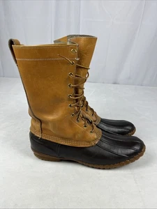 BOTA DE PATO VINTAGE LL BEAN PARA HOMBRE ZAPATO DE CAZA MAINE 12" ALTO LOGOTIPO DE ESCRITURA TALLA 14N - Imagen 1 de 11